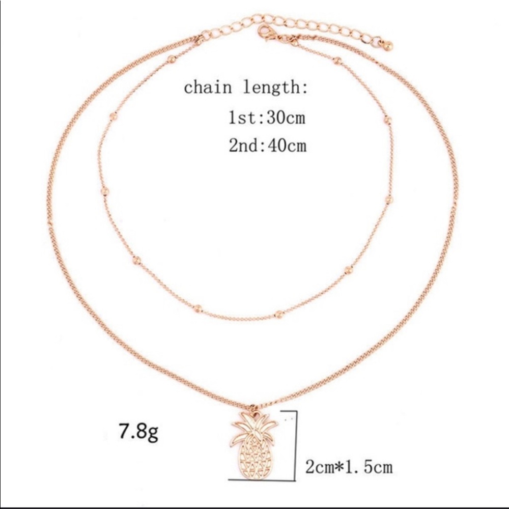 Pineapple necklace gold - Picture 3 of 6